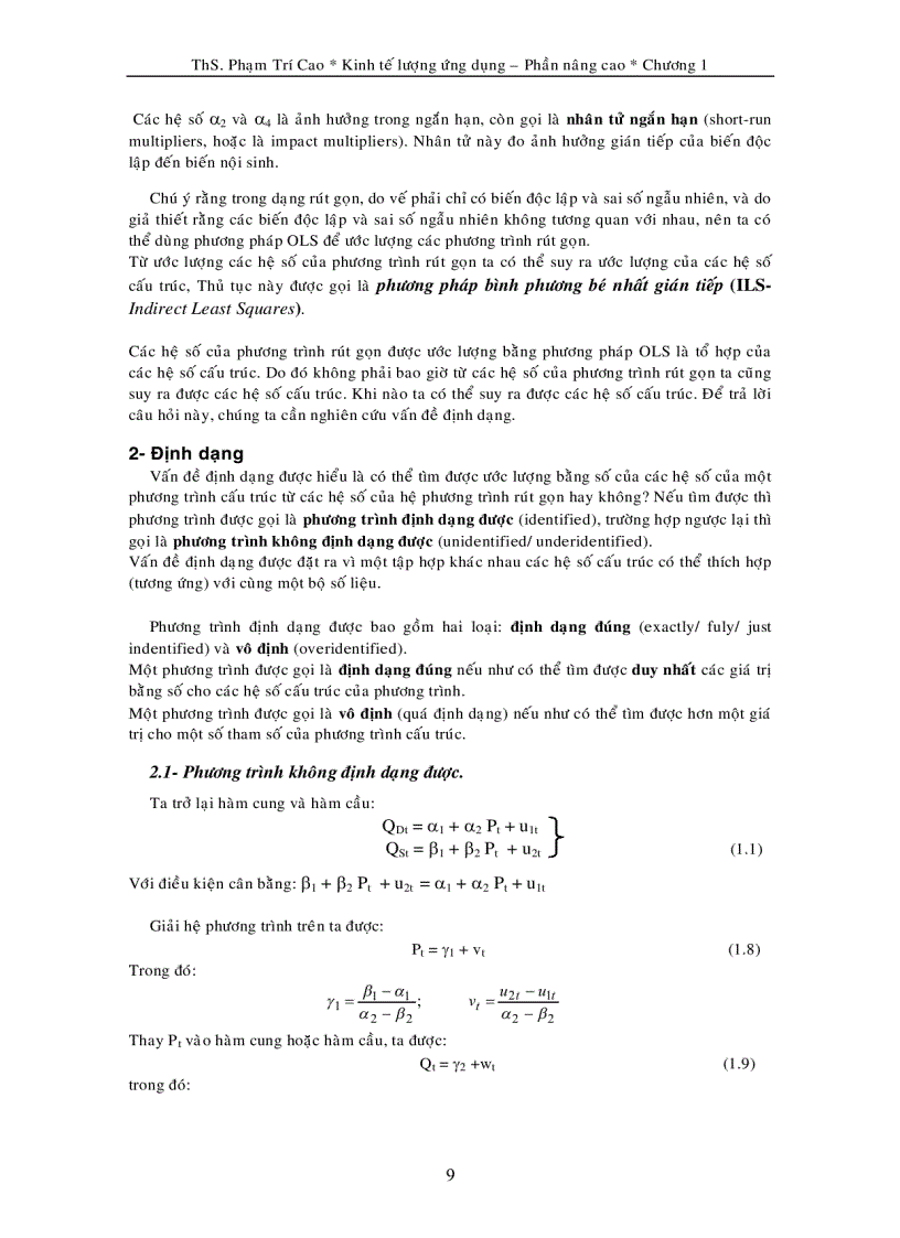 image for page Tài liệu bài giảng Kinh Tế Lượng Ứng Dụng của thầy Phạm Trí Cao