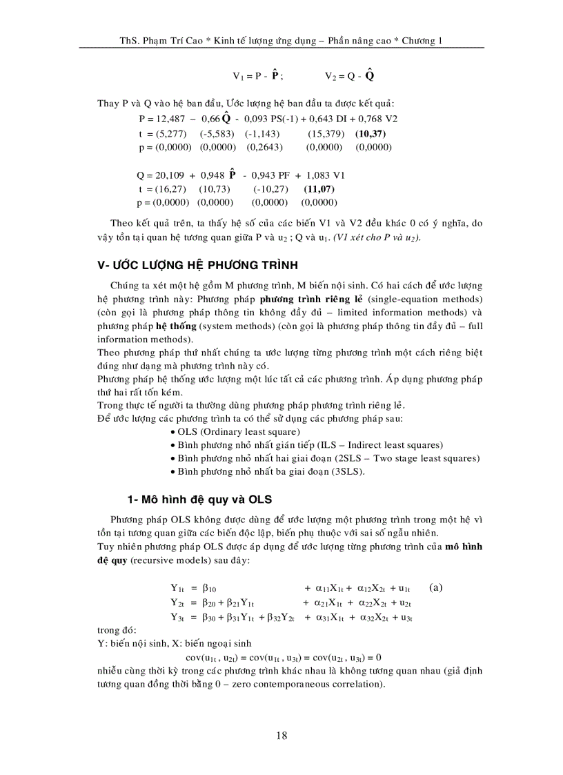 image for page Tài liệu bài giảng Kinh Tế Lượng Ứng Dụng của thầy Phạm Trí Cao