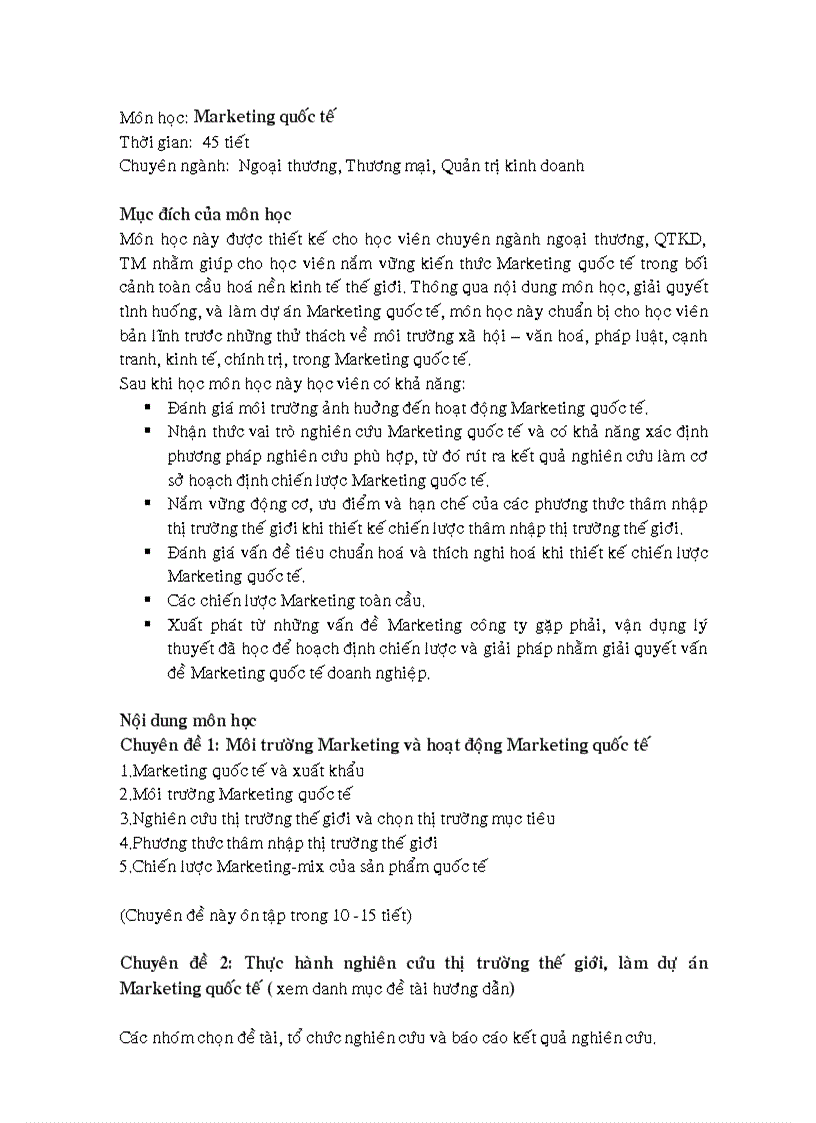 image for page Marketing Quốc tế Bài giảng Case study