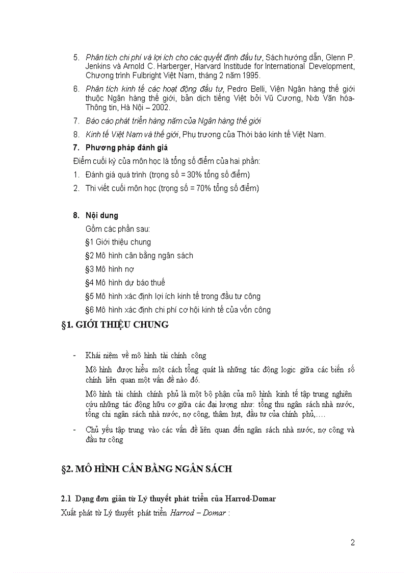 image for page Tài liệu Mô hình tài chính công của PGS TS Sử Đình Thành và TS Nguyễn Hồng Thắn