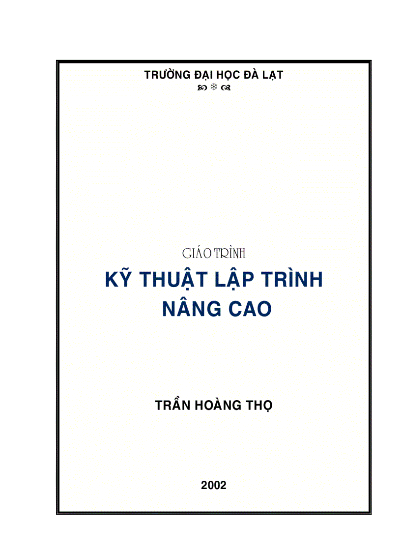 image for page Giáo trình Kỹ thuật lập trình nâng cao