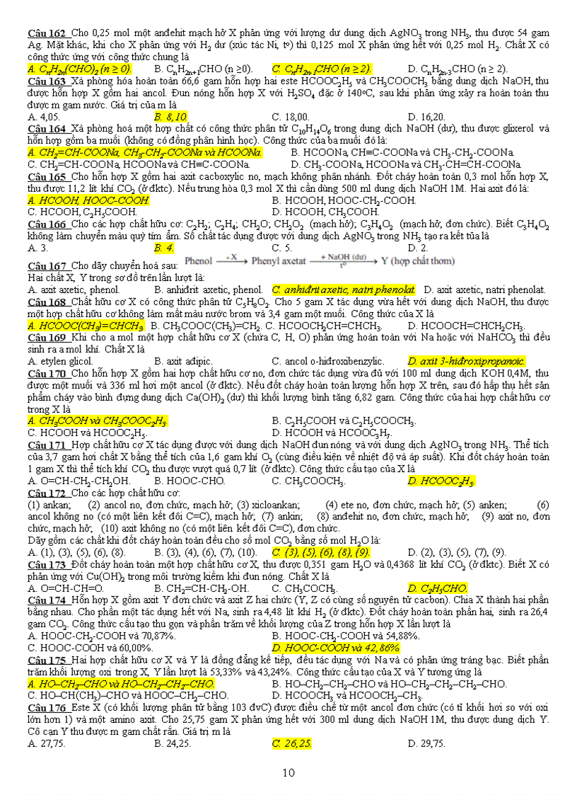 image for page Bài tập trắc nghiệm andehit axit cacboxylic este bản full rất mới và hay có tham khảo và cập nhật nhiều có đáp án nữa