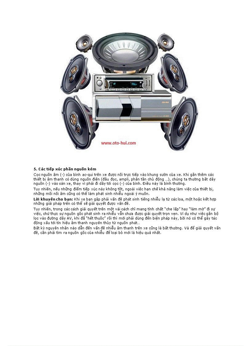 image for page Hệ thống âm thanh trên xe bị nhiễu
