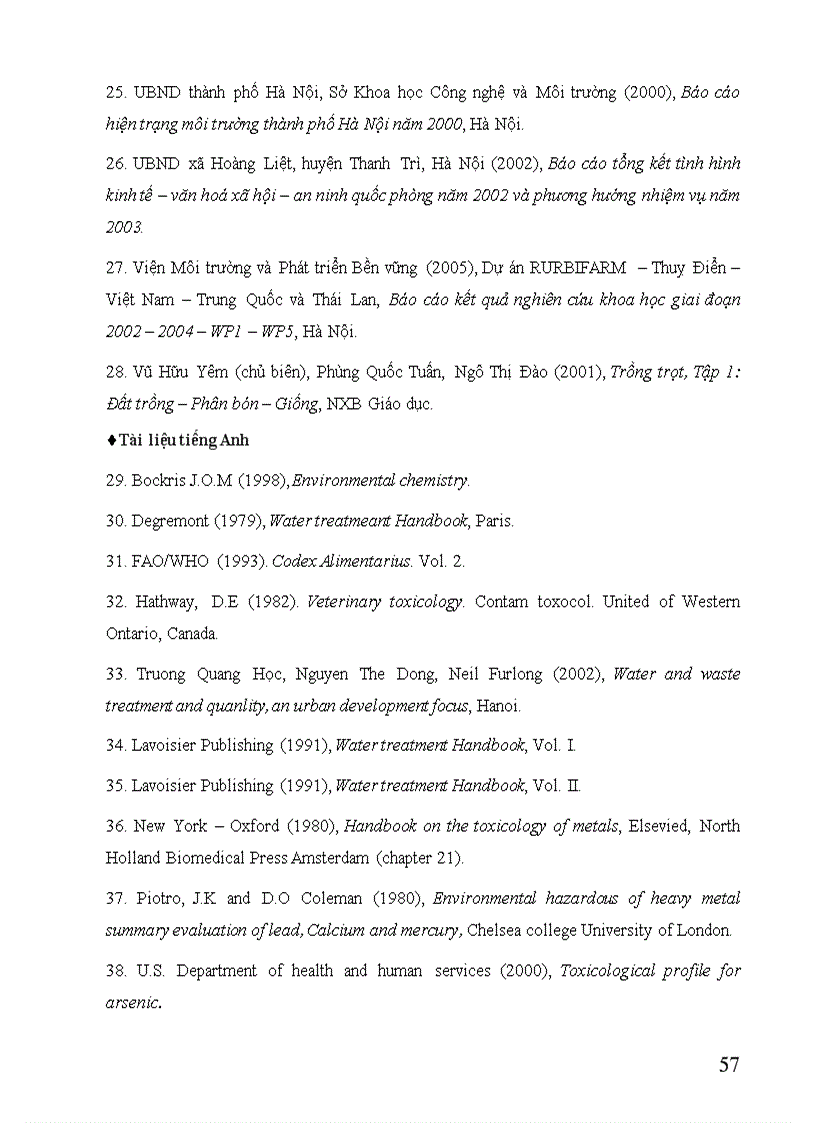 image for page Nghiên cứu ô nhiễm môi trường làng nghề trồng rau ngoại thành Hà Nội và đề xuất biện pháp giảm thiểu