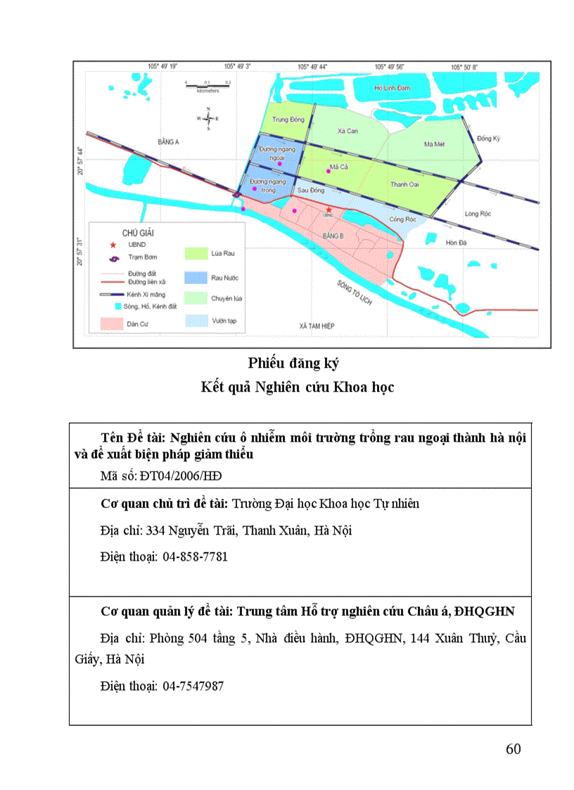 image for page Nghiên cứu ô nhiễm môi trường làng nghề trồng rau ngoại thành Hà Nội và đề xuất biện pháp giảm thiểu