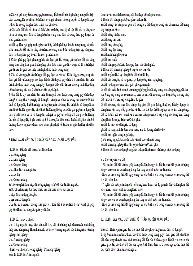 image for page Đề cương ôn tập môn Luật đất đai