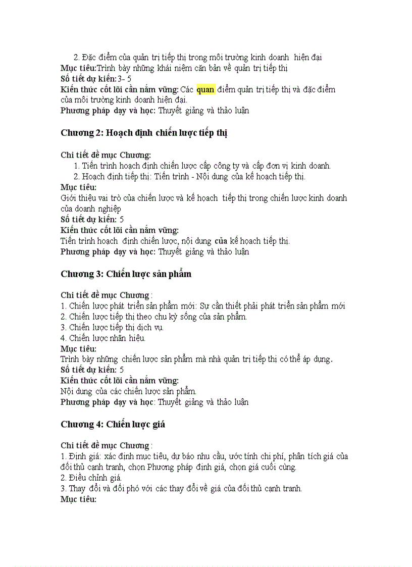 image for page Quản trị maketting đề cương