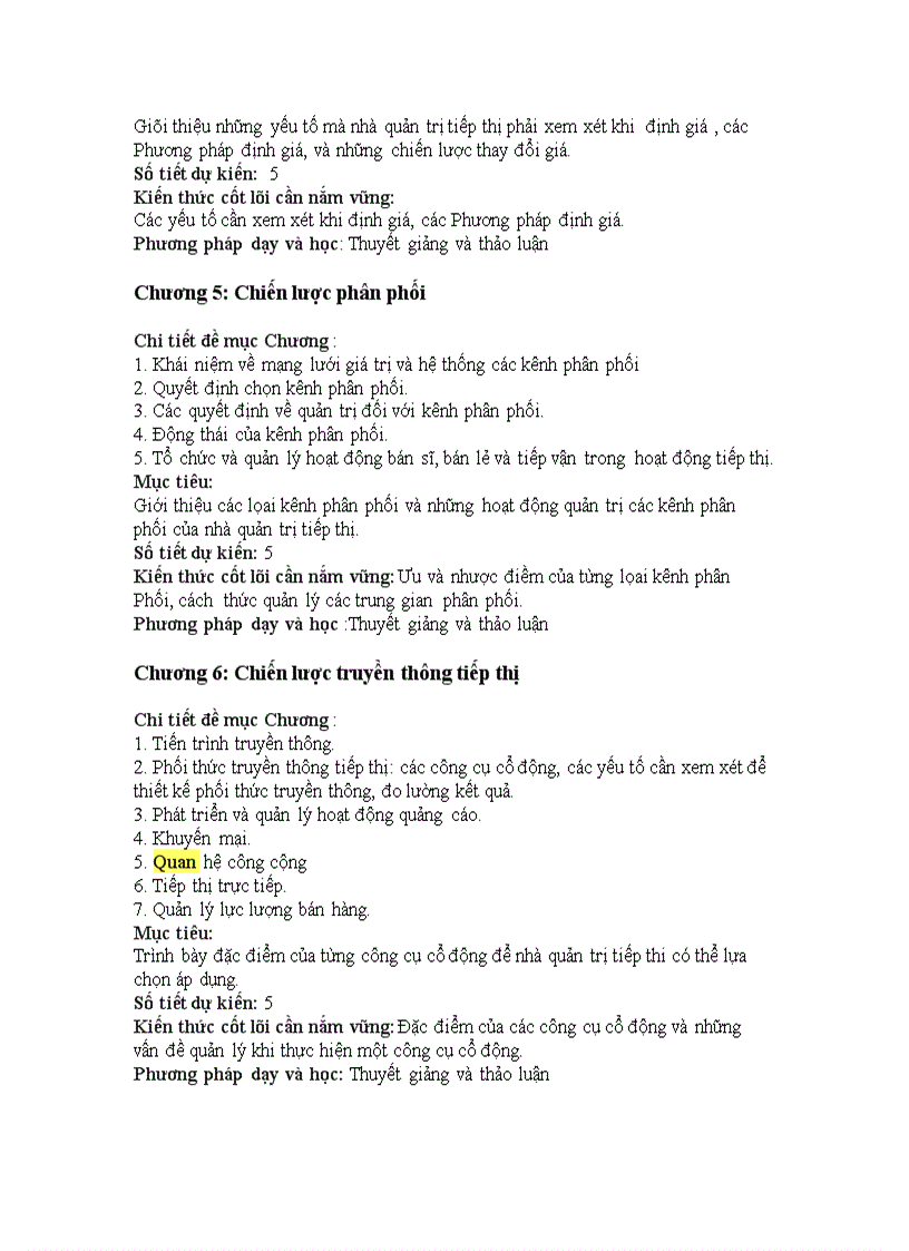 image for page Quản trị maketting đề cương