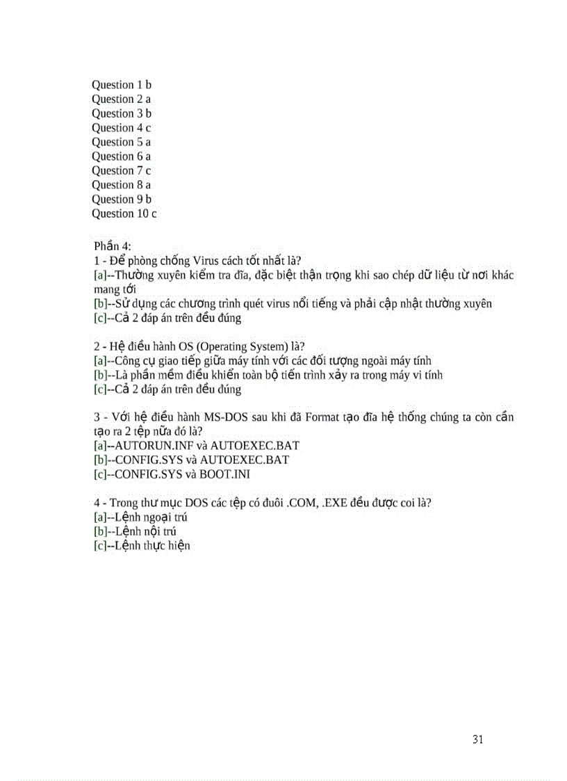 image for page Các câu trắc nghiệm về word và excel có đáp án 1