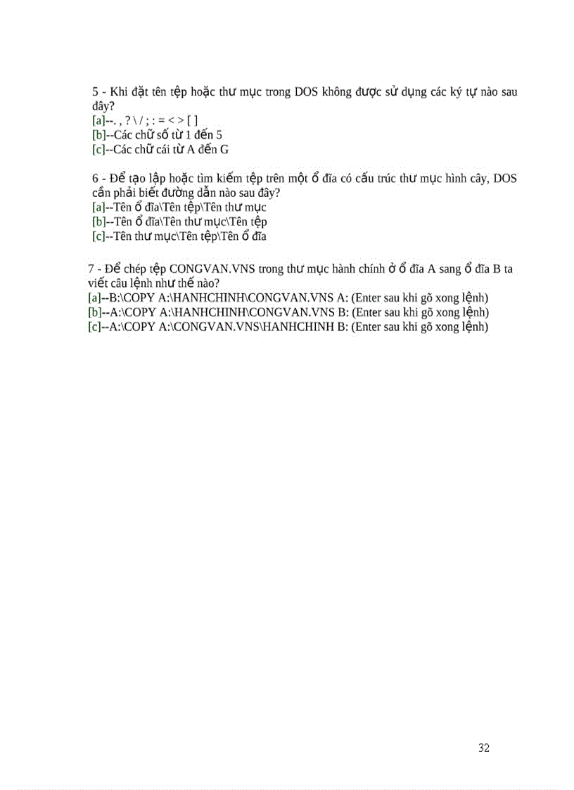 image for page Các câu trắc nghiệm về word và excel có đáp án 1