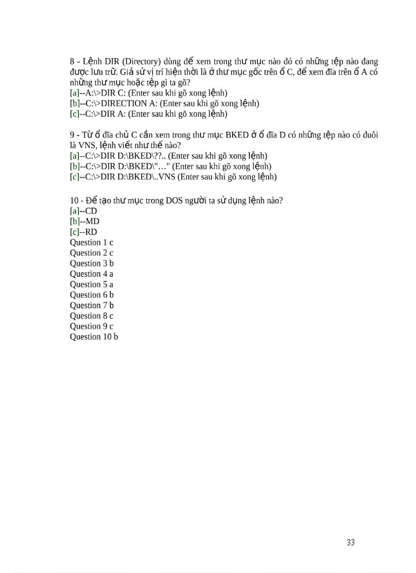 image for page Các câu trắc nghiệm về word và excel có đáp án 1
