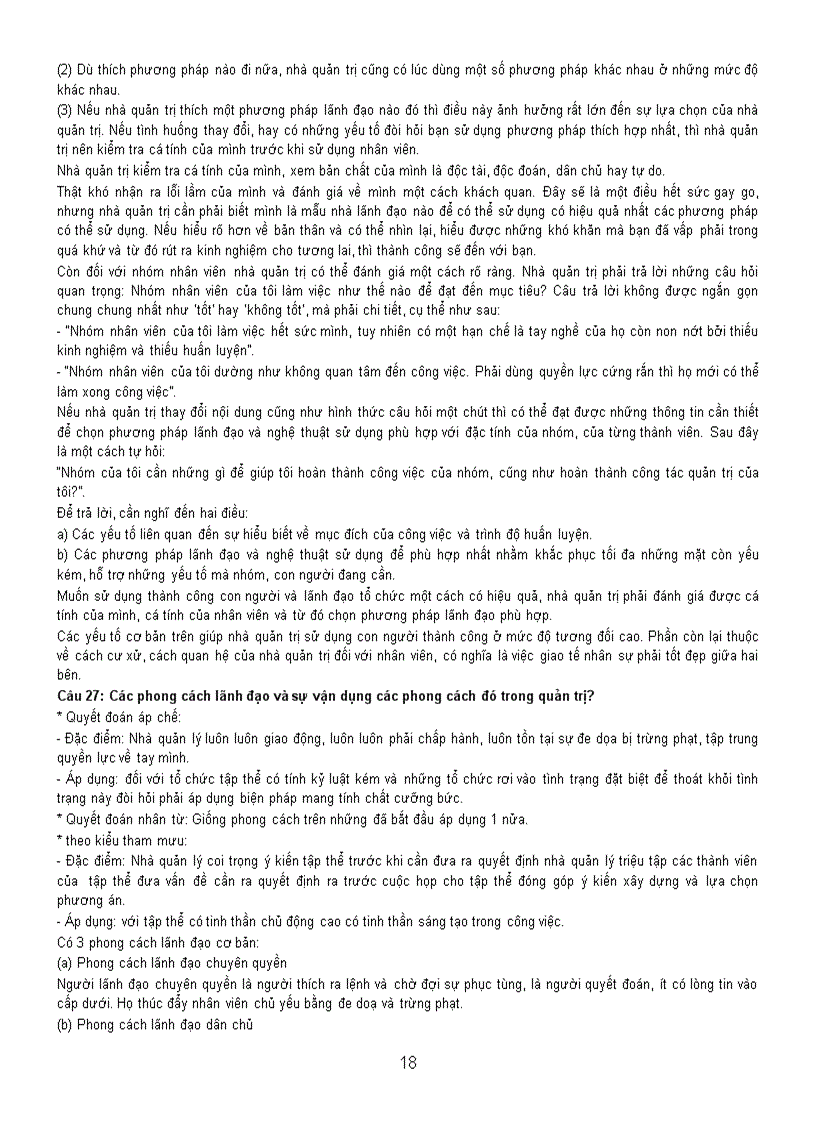 image for page Câu hỏi trả lời ôn thi quản trị học đại cương