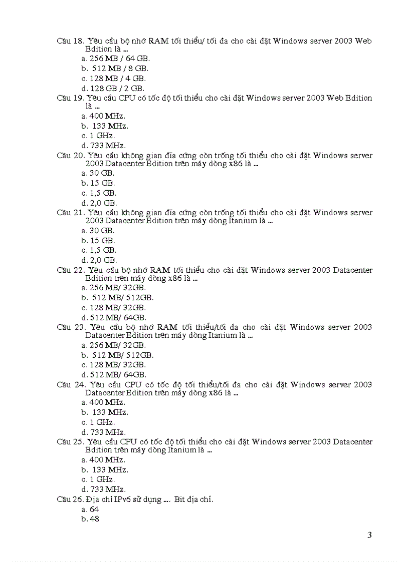 image for page Câu hỏi ôn thi trắc nghiệm quản trị mạng