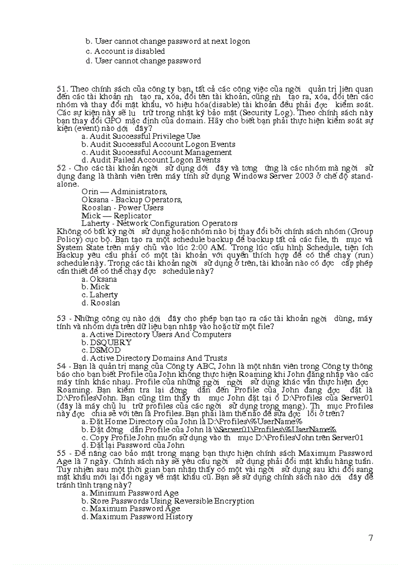 image for page Câu hỏi ôn thi trắc nghiệm quản trị mạng