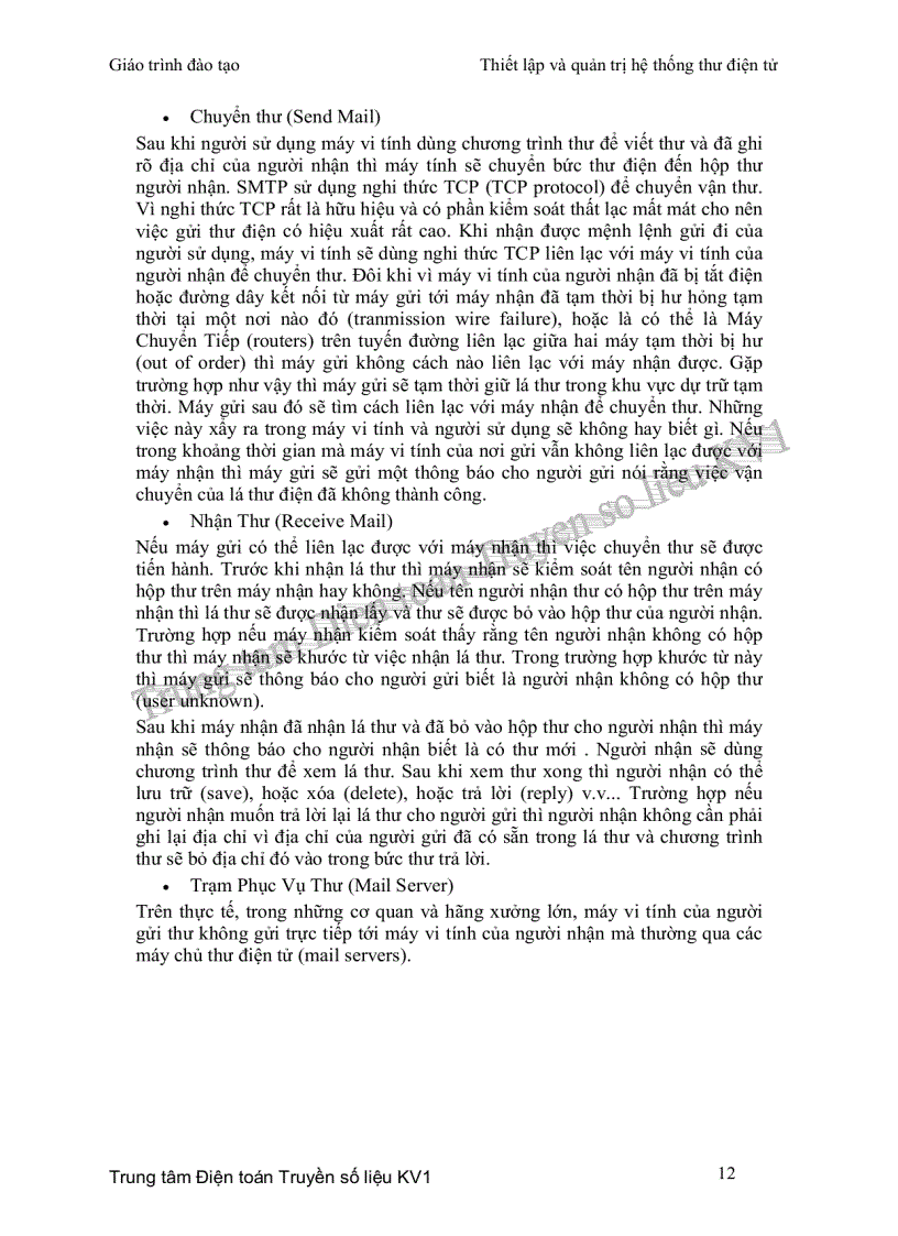 image for page Thiết lập và quản trị hệ thống thư điện tử