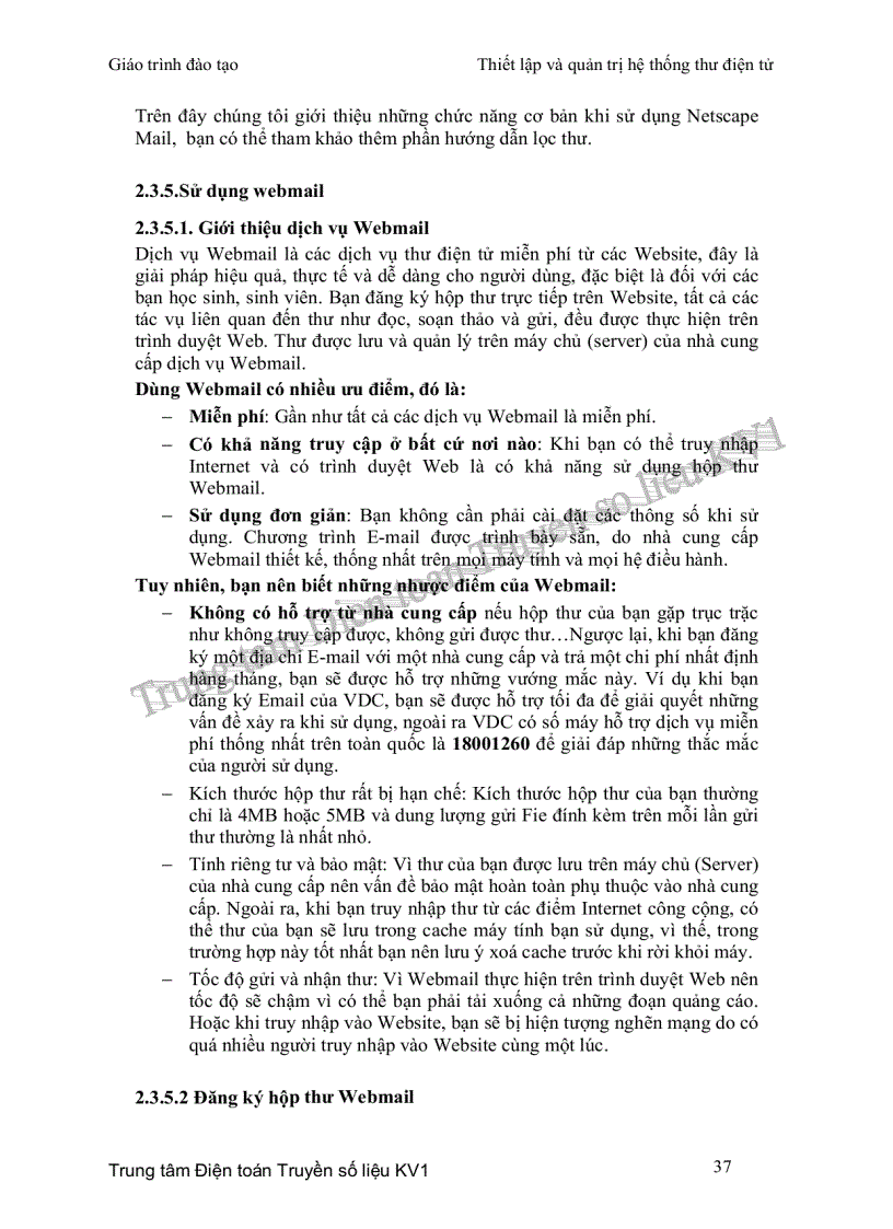 image for page Thiết lập và quản trị hệ thống thư điện tử