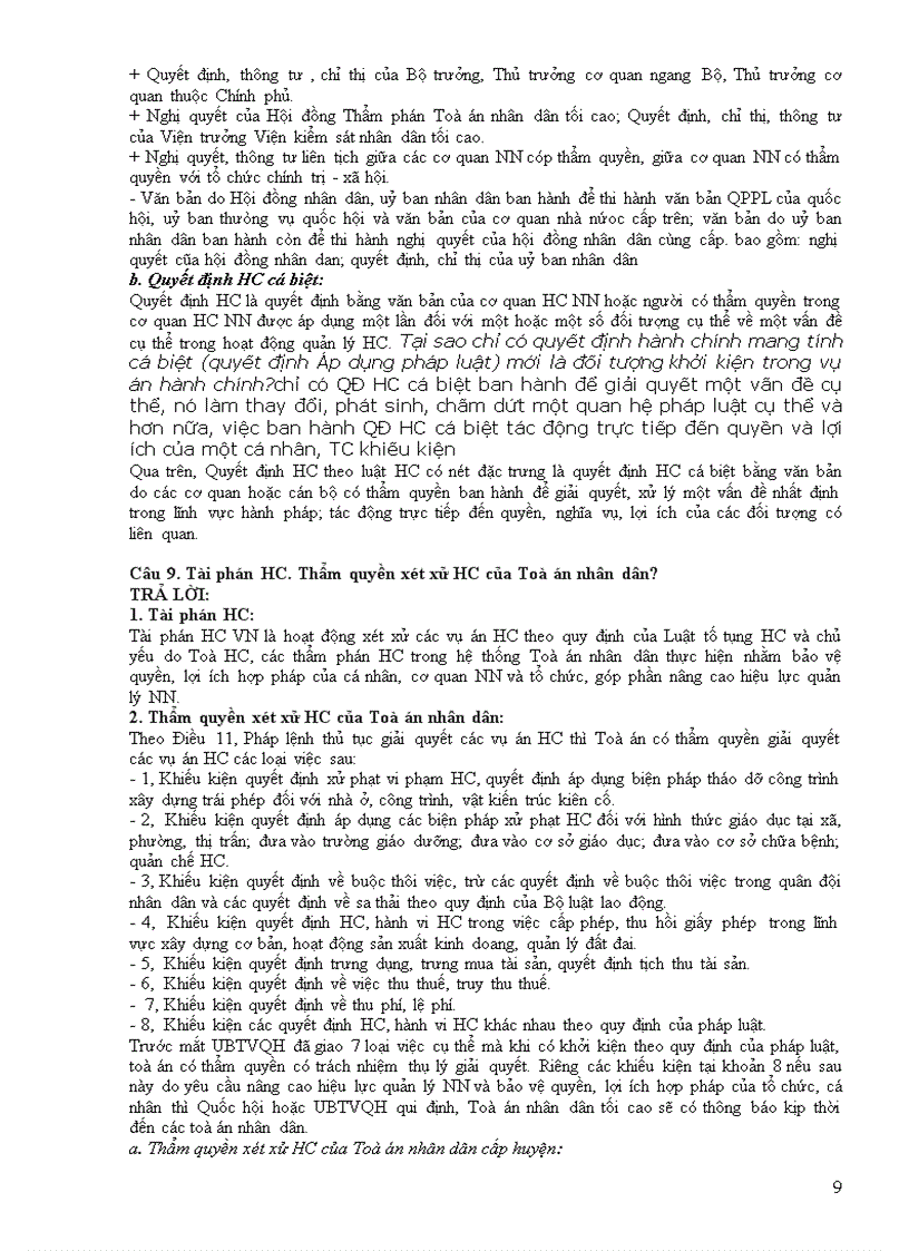 image for page Đề cương ôn tập môn Luật Hành chính