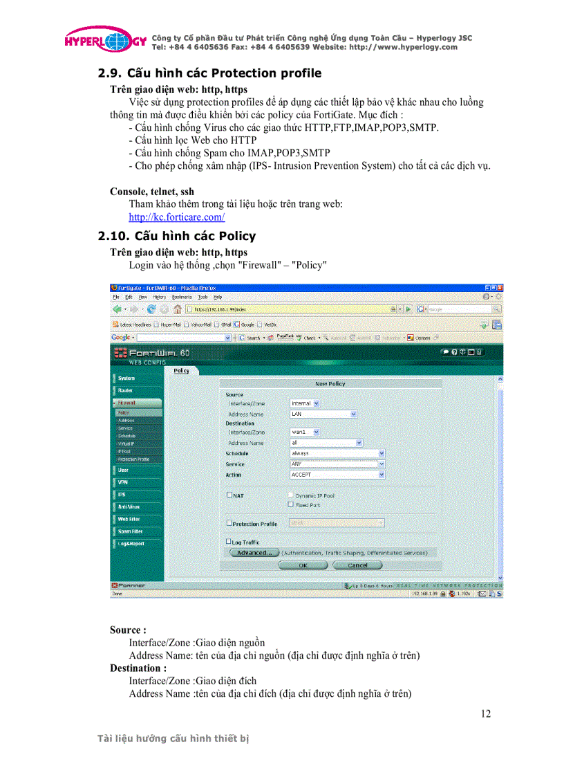 image for page Cấu hình firewall fortigate
