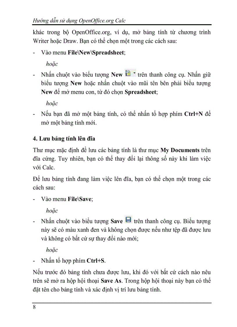 image for page Hướng dẫn dùng chương trình OpenOffice