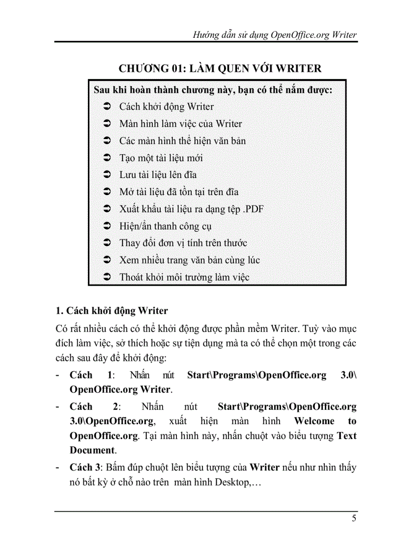 image for page Hướng dẫn dùng chương trình OpenOffice 1
