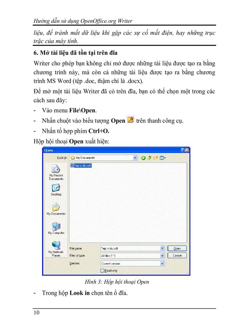 image for page Hướng dẫn dùng chương trình OpenOffice 1