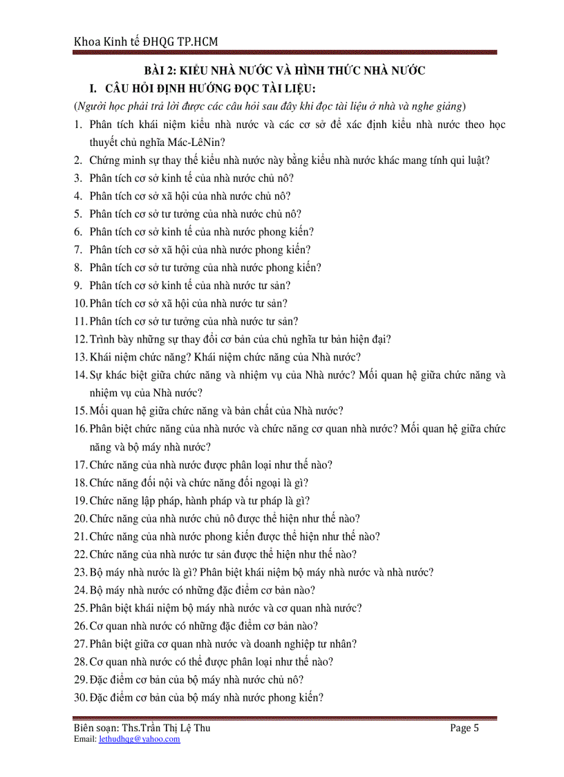 image for page Câu hỏi học tập và thảo luận môn Pháp luật đại cương