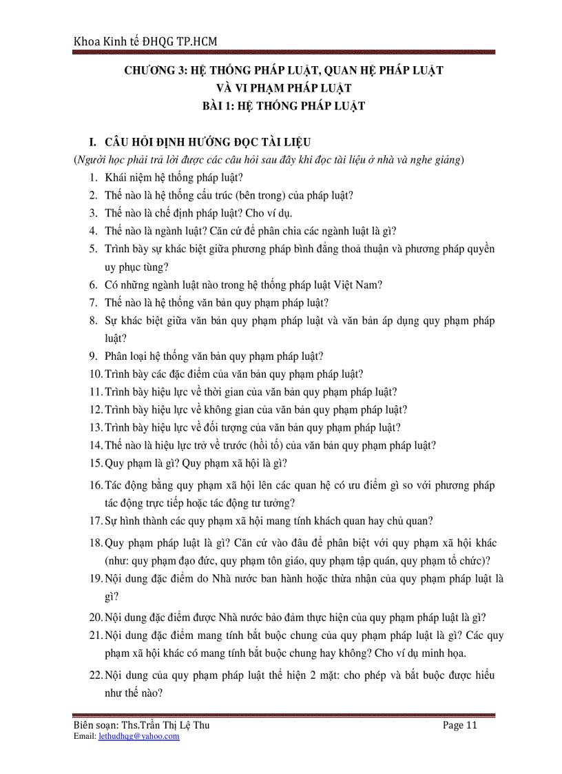 image for page Câu hỏi học tập và thảo luận môn Pháp luật đại cương