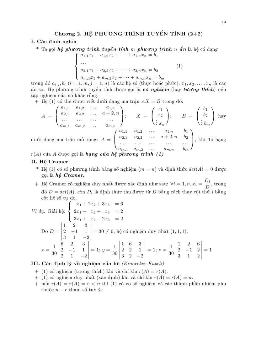 image for page Bài giảng đại số tuyến tính và giải tích