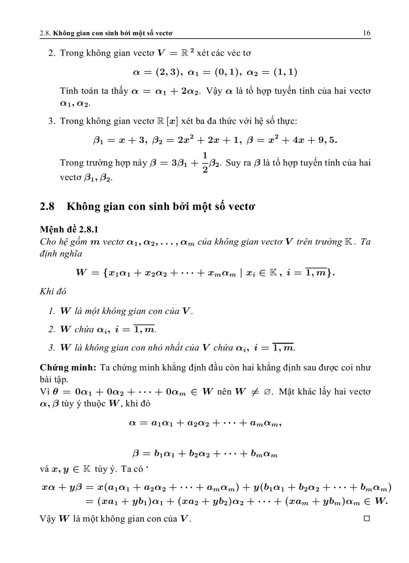 image for page Bài giảng đại số tuyến tính 2
