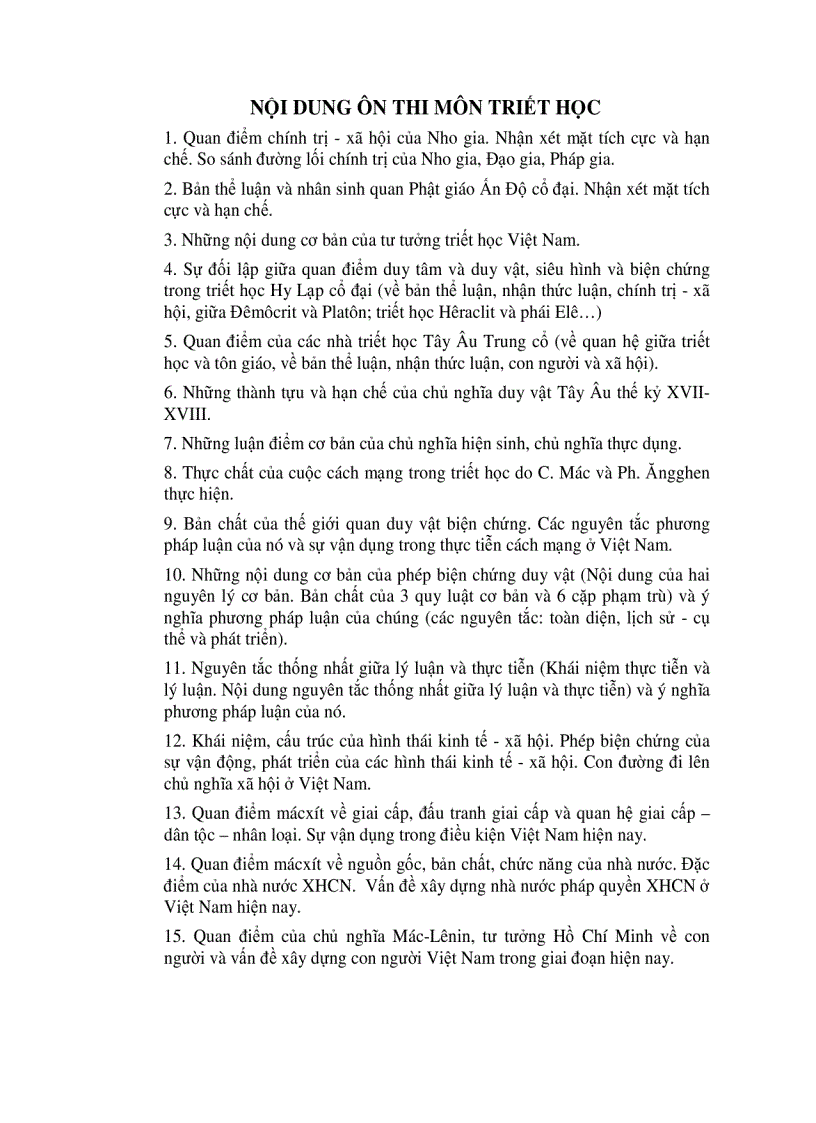 image for page Nội dung ôn thi môn Triết học