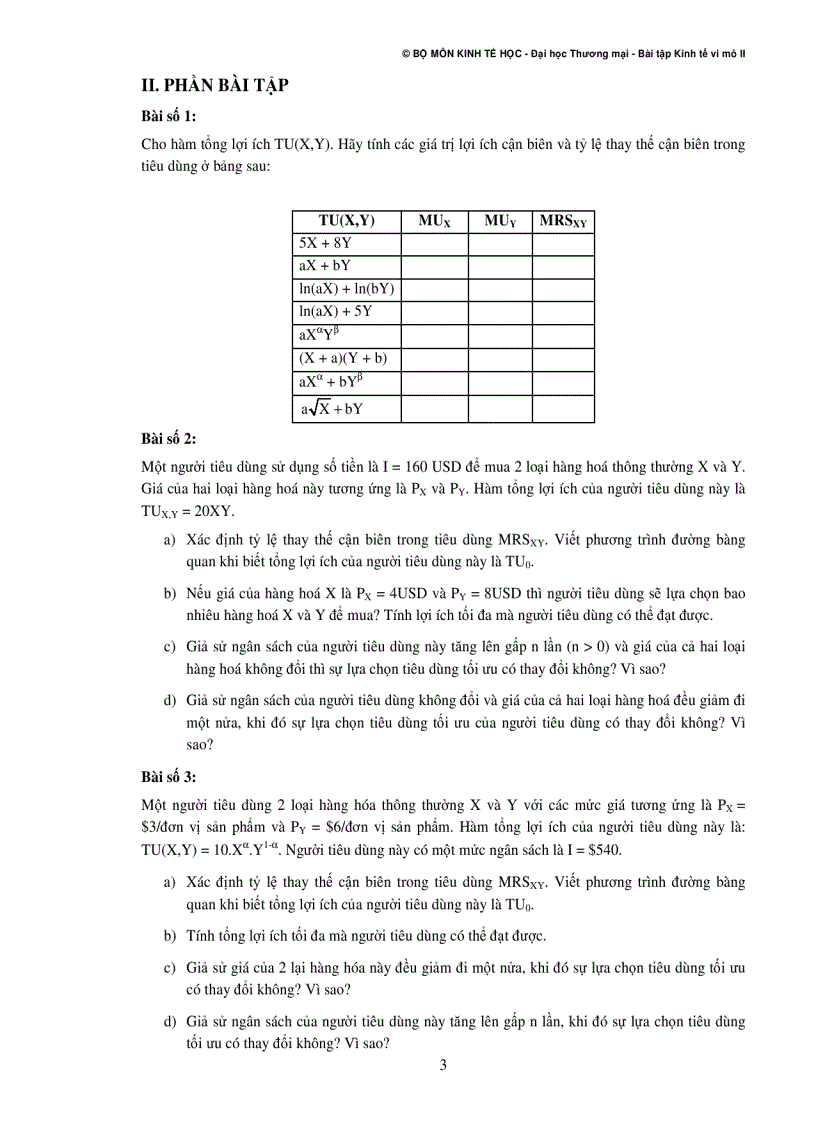 image for page Hệ Thống Câu Hỏi Ôn Tập Và Thảo Luận Kinh Tế Vi Mô II