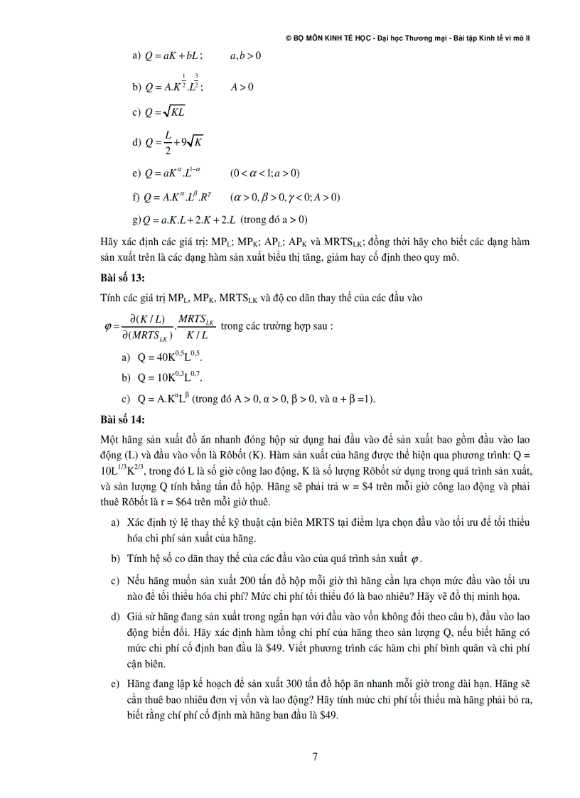 image for page Hệ Thống Câu Hỏi Ôn Tập Và Thảo Luận Kinh Tế Vi Mô II