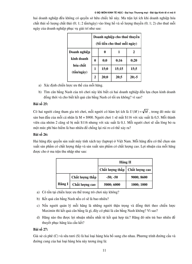 image for page Hệ Thống Câu Hỏi Ôn Tập Và Thảo Luận Kinh Tế Vi Mô II
