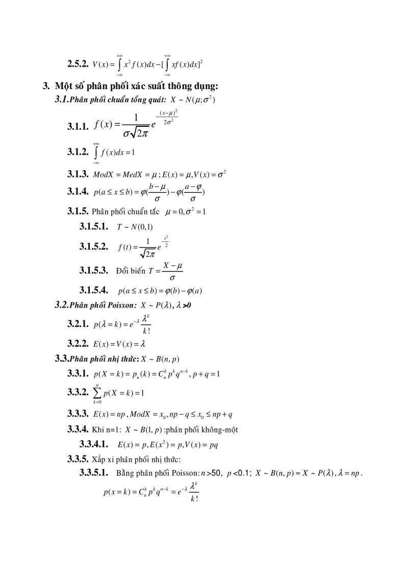 image for page Tóm tắt các công thức môn xác suất thống kê