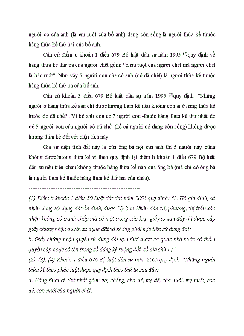 image for page Tình huống và tư vấn PL về thừa kế nhà và QSD đất TH14 Cháu không có quyền hưởng thừa kế đối với di sản thừa kế của bác