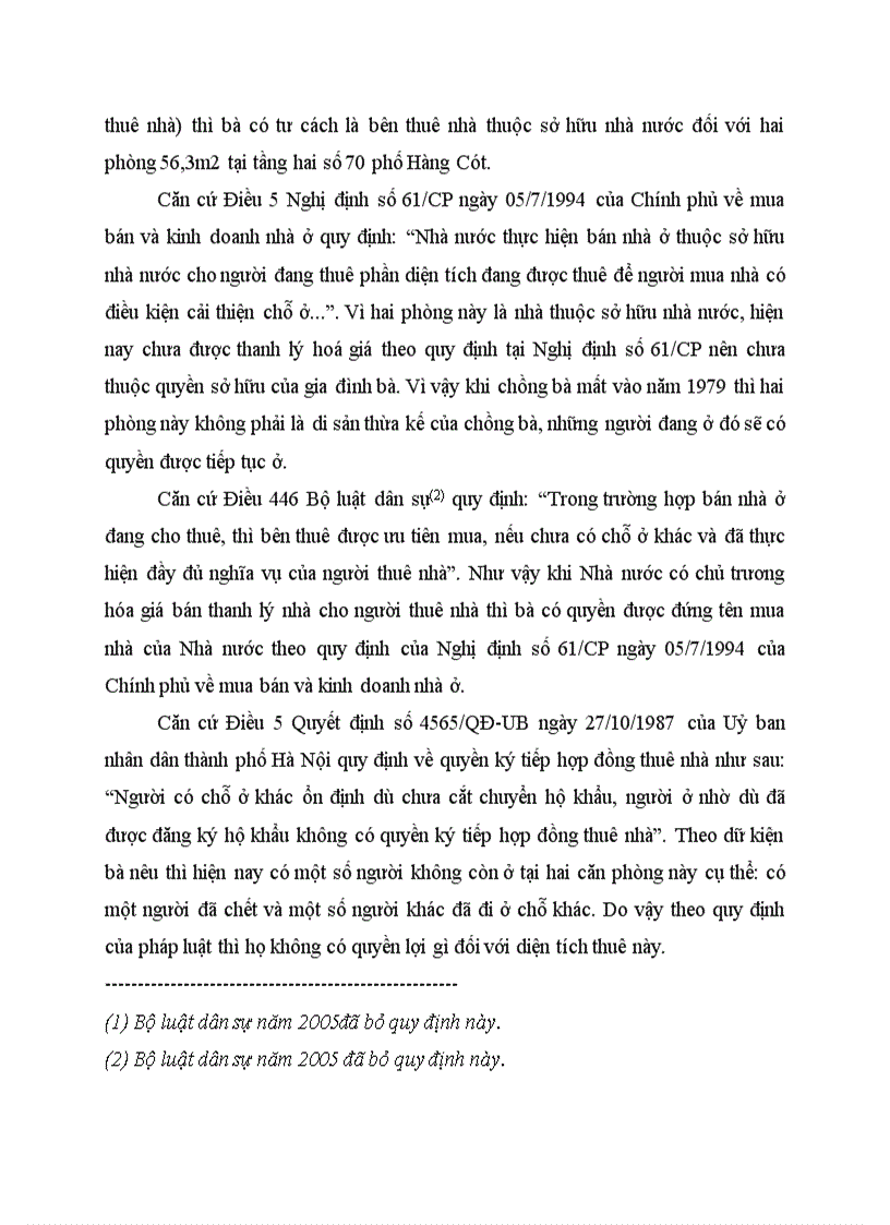 image for page Tình huống và tư vấn PL về thừa kế nhà và QSD đất TH30 Diện tích nhà thuê của nhà nước không phải là di sản thừa kế