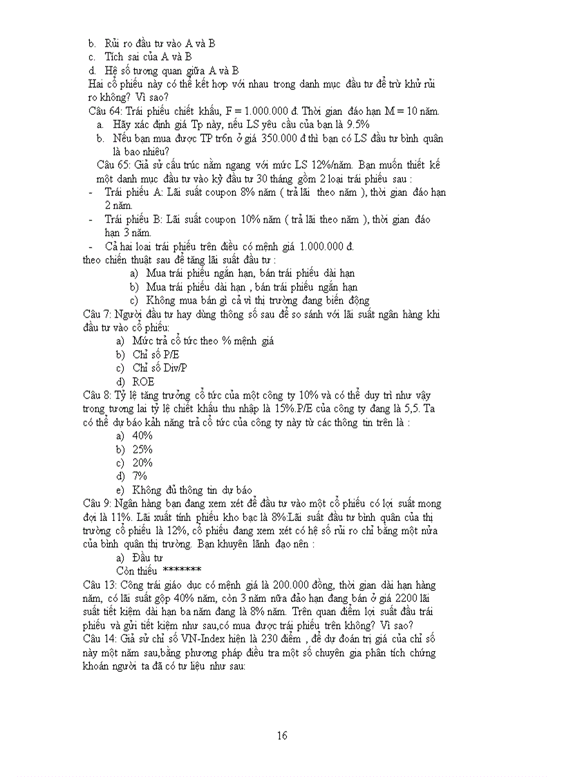 image for page Bài Tập và Bài Giải Phân Tích Chứng Khoán