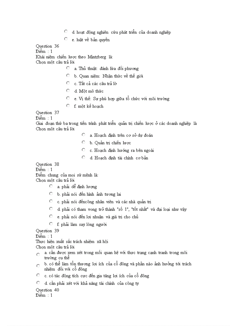 image for page Bộ đề thi quản trị chiến lược