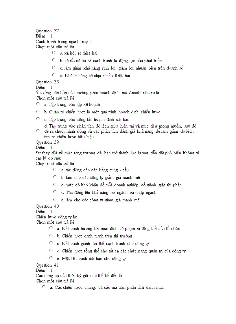 image for page Bộ đề thi quản trị chiến lược 1