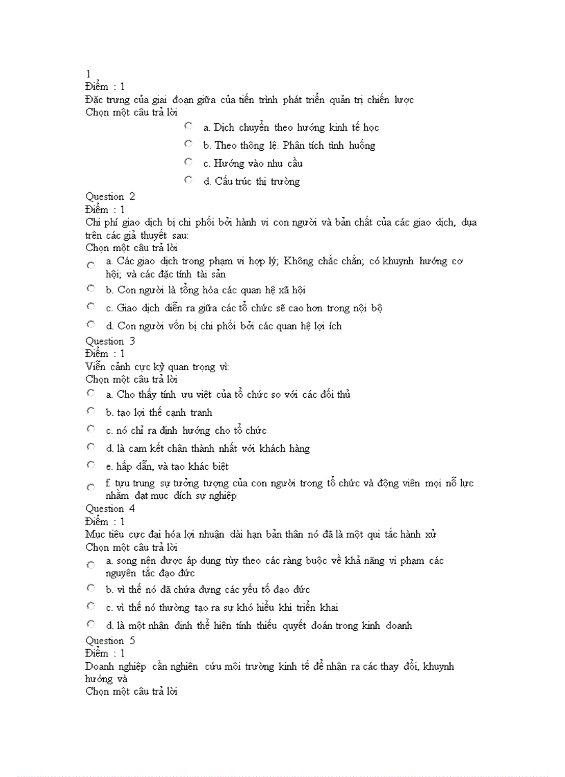 image for page Bộ đề thi quản trị chiến lược 2