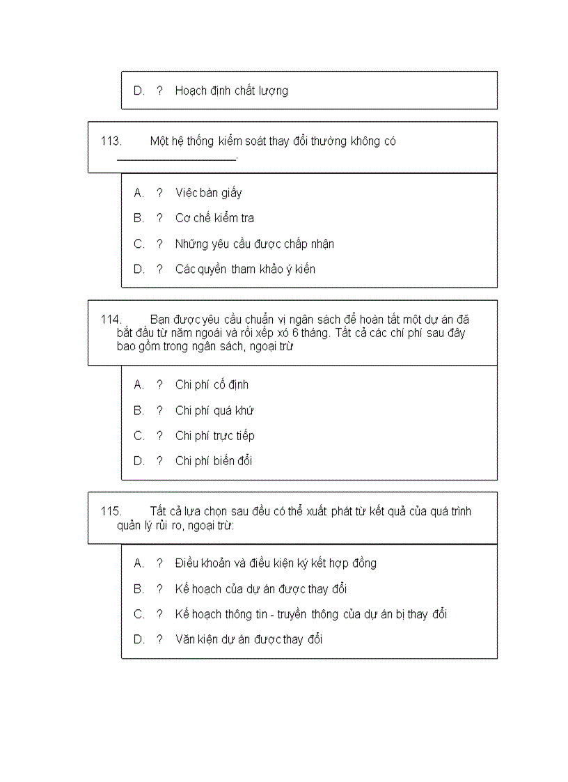 image for page Bộ đề thi trắc nghiệm quản trị dự án có lời giải 1