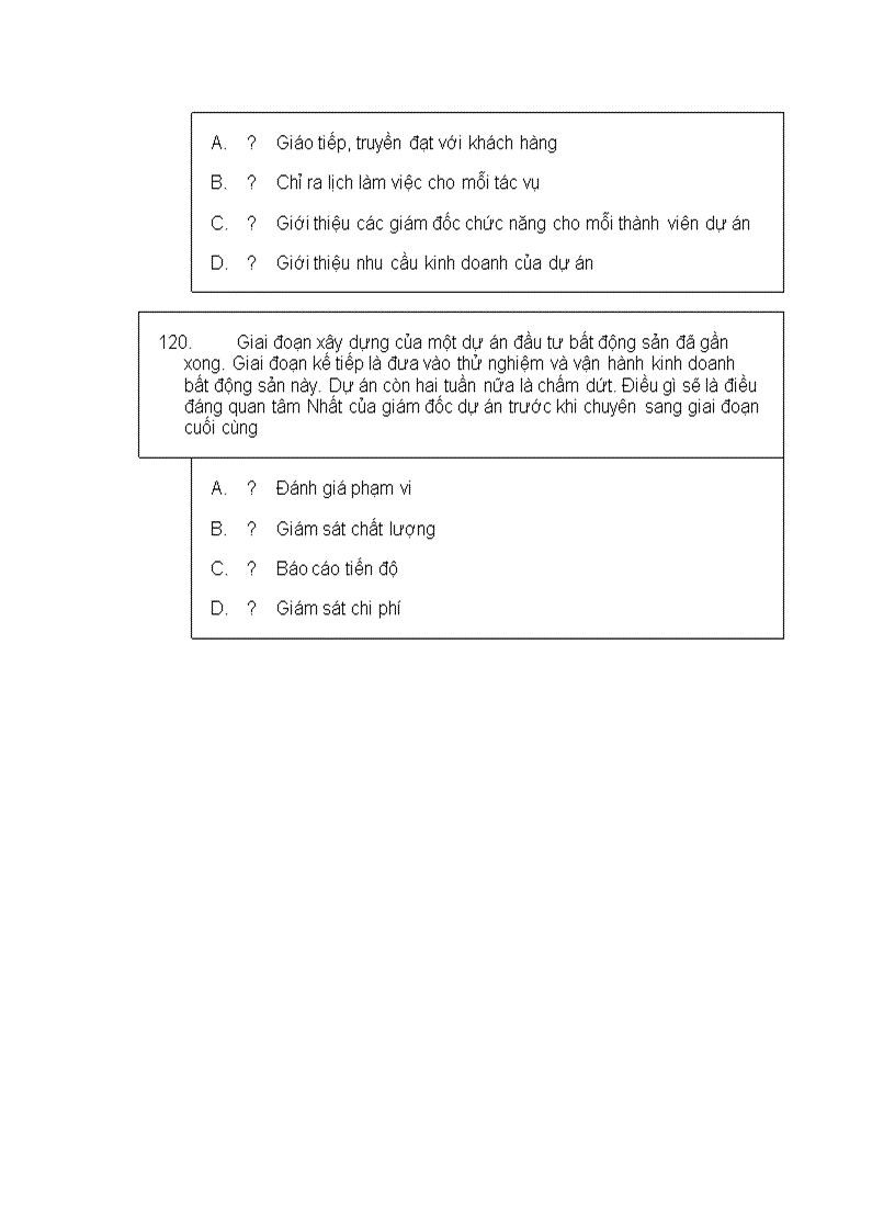 image for page Bộ đề thi trắc nghiệm quản trị dự án có lời giải 1