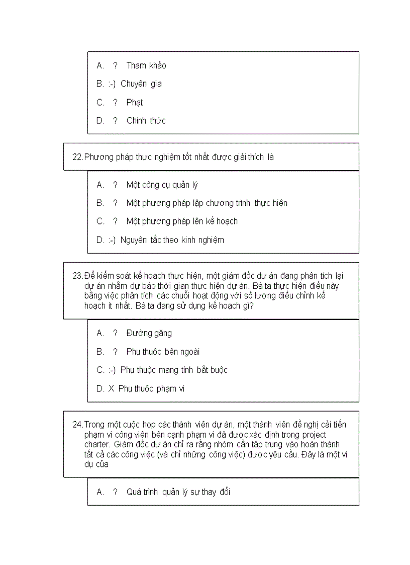 image for page Bộ đề thi trắc nghiệm quản trị dự án có lời giải 2