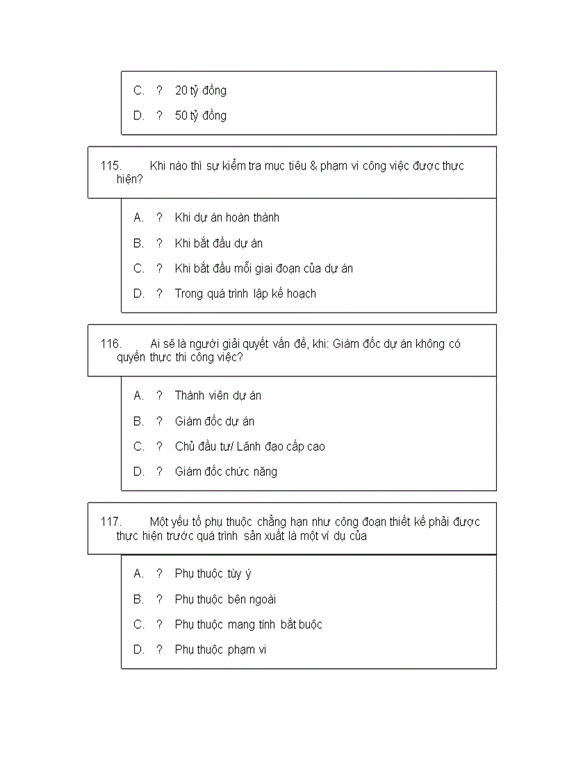 image for page Bộ đề thi trắc nghiệm quản trị dự án có lời giải 2