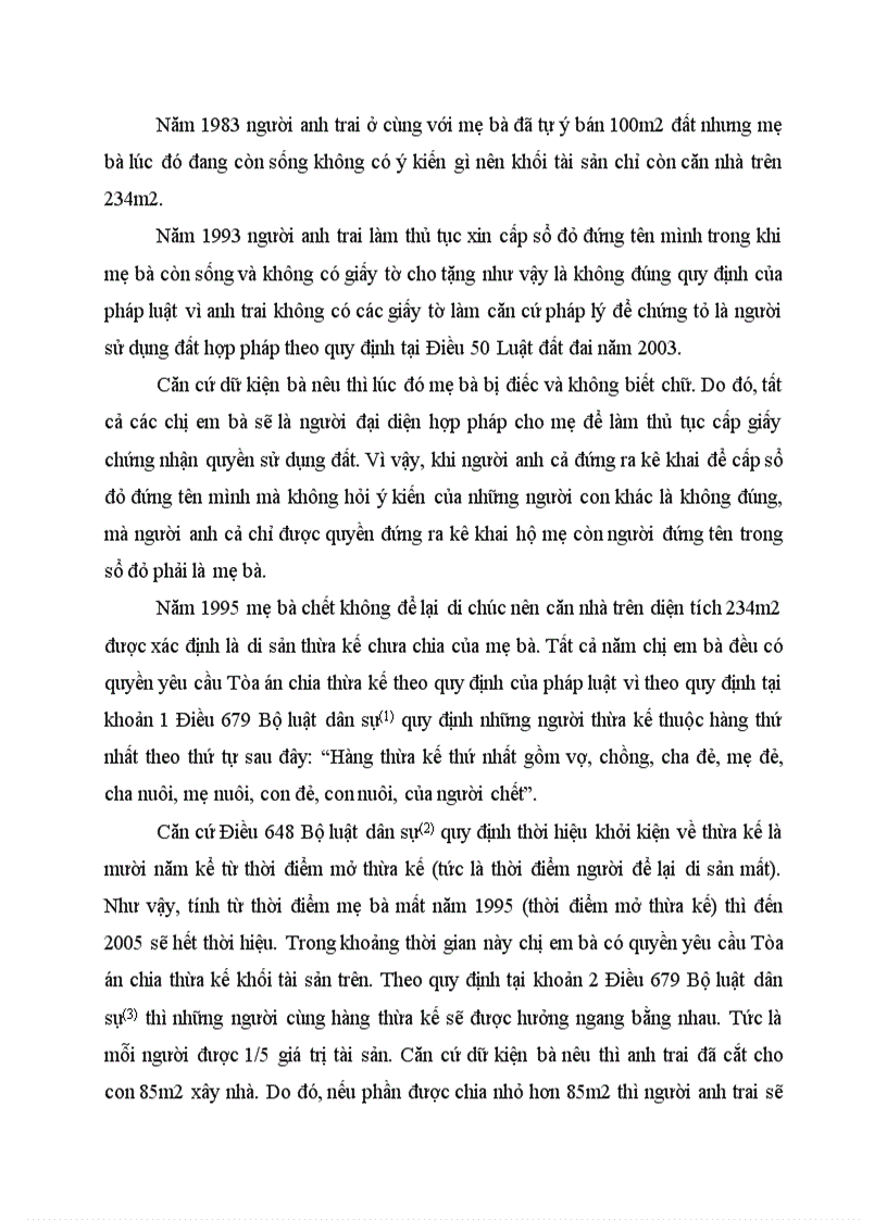 image for page Tình huống và tư vấn PL về thừa kế nhà và QSD đất TH77 Chia thừa kế theo pháp luật