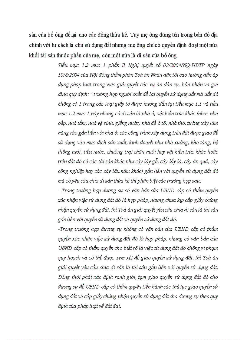 image for page Tình huống và tư vấn PL về thừa kế nhà và QSD đất TH81 Mẹ không có quyền định đoạt một mình khối tài sản chung trong đó có di sản thừa kế của bố