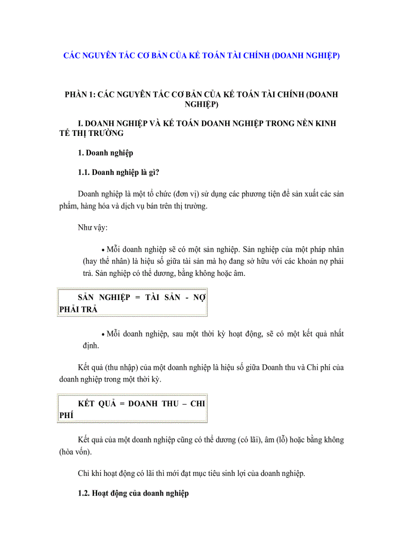 image for page Các nguyên tắc cơ bản của kế toán tài chính