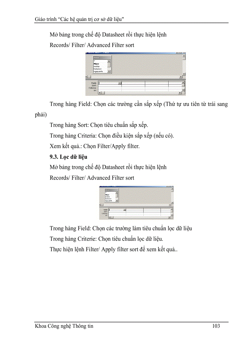 image for page Giáo Trình hệ quản trị cơ sở dữ liệu CSDL ACCESS