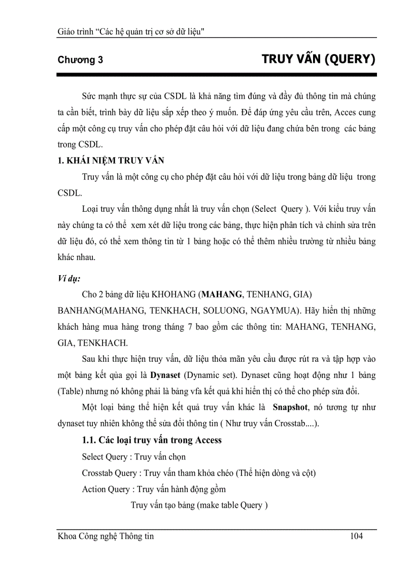 image for page Giáo Trình hệ quản trị cơ sở dữ liệu CSDL ACCESS