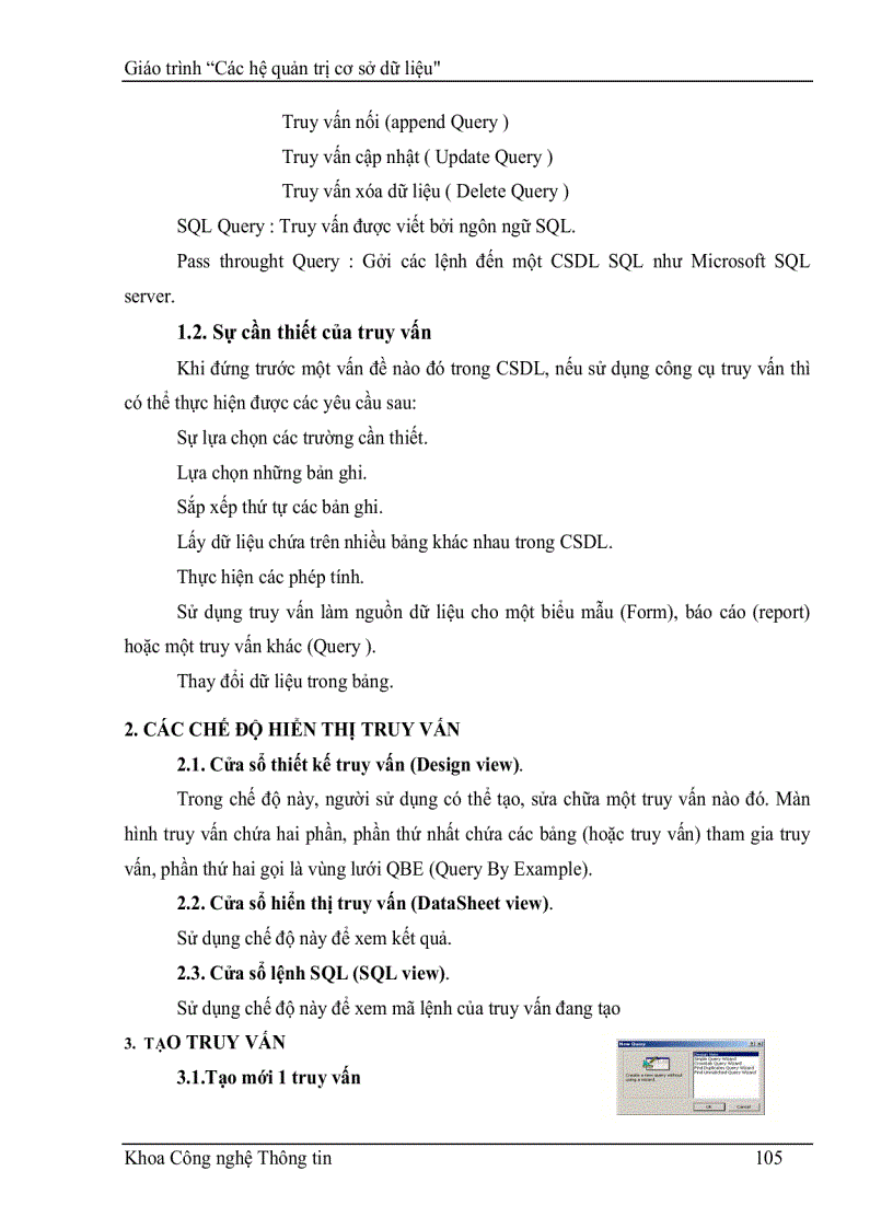 image for page Giáo Trình hệ quản trị cơ sở dữ liệu CSDL ACCESS